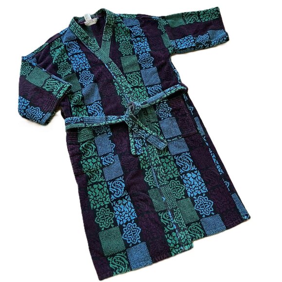 Charter Collection Thick Terry Bathrobe Print House Coat Vintage 90s The Bay - Picture 1 of 10